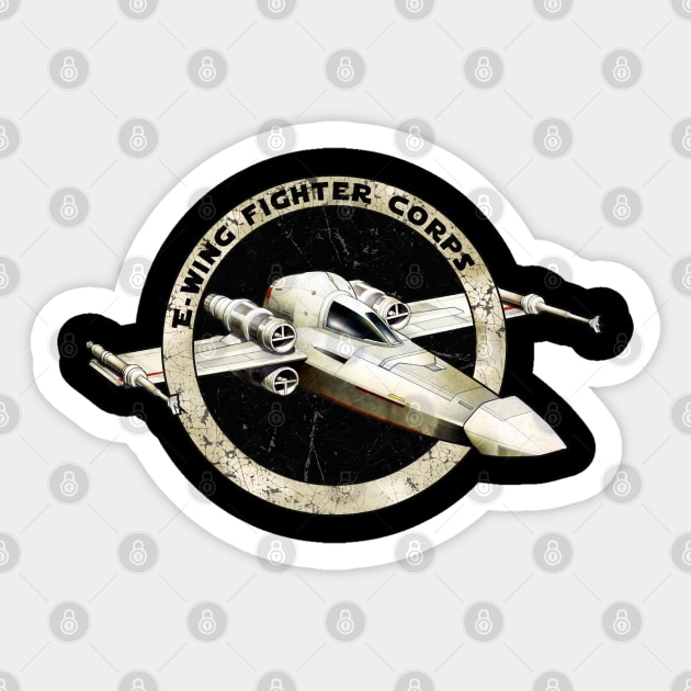 E - WING FIGHTER CORPS GOLDEN Sticker by mamahkian